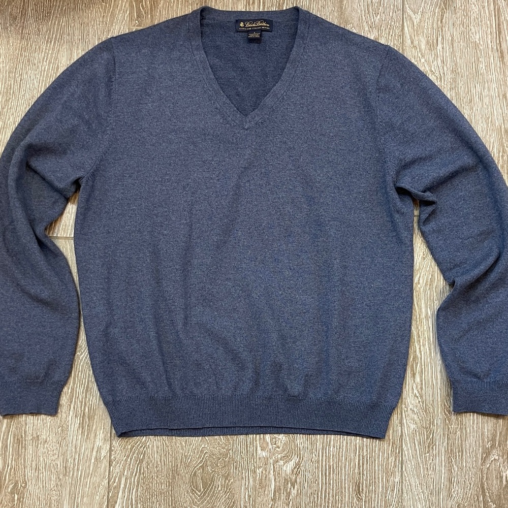 Brooks Brothers Navy V-Neck Sweater